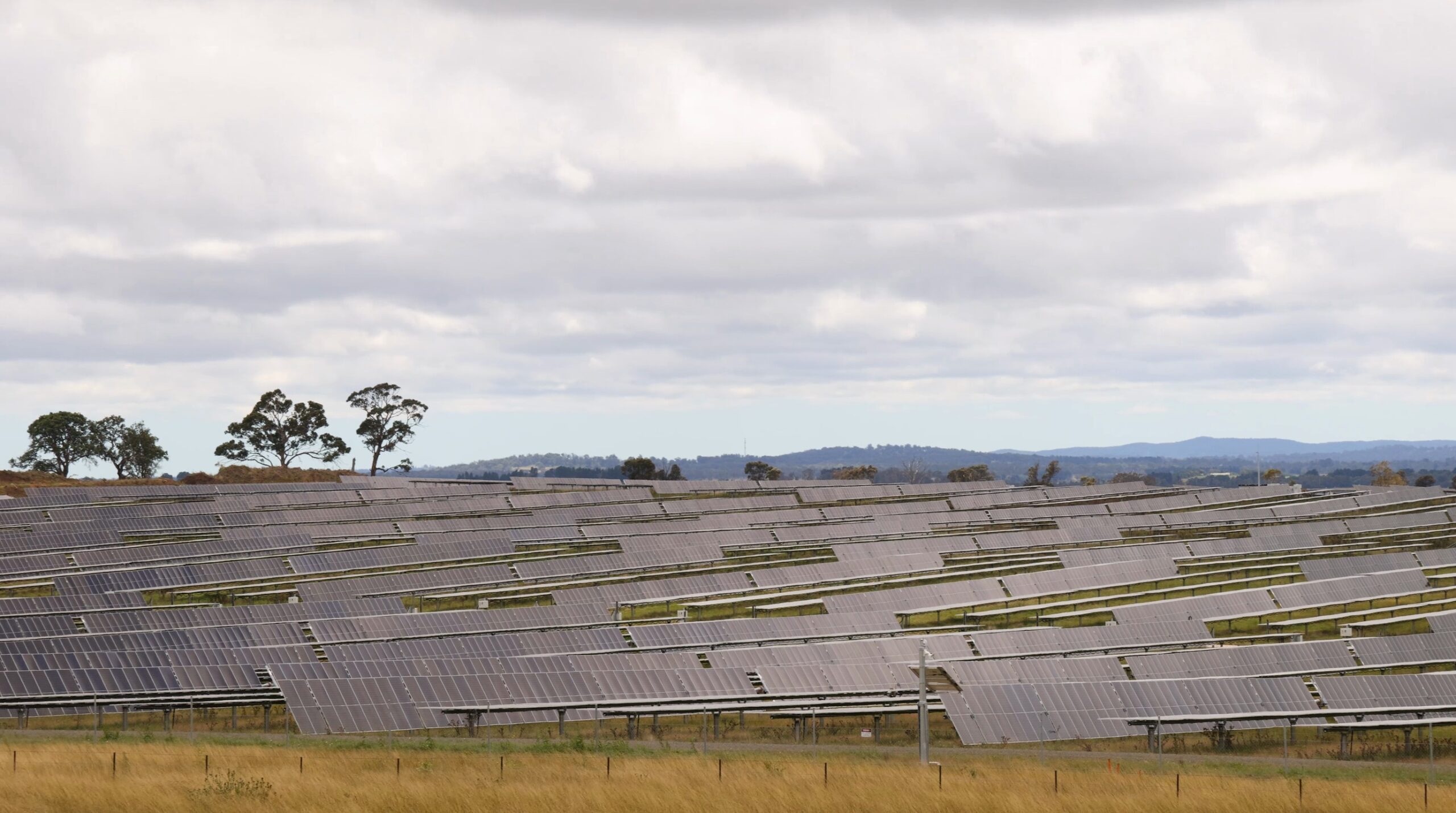 Photorealistic editorial photo, 16:9. Rows of solar panels on a rooftop or solar farm under a clear blue sky, clean mode